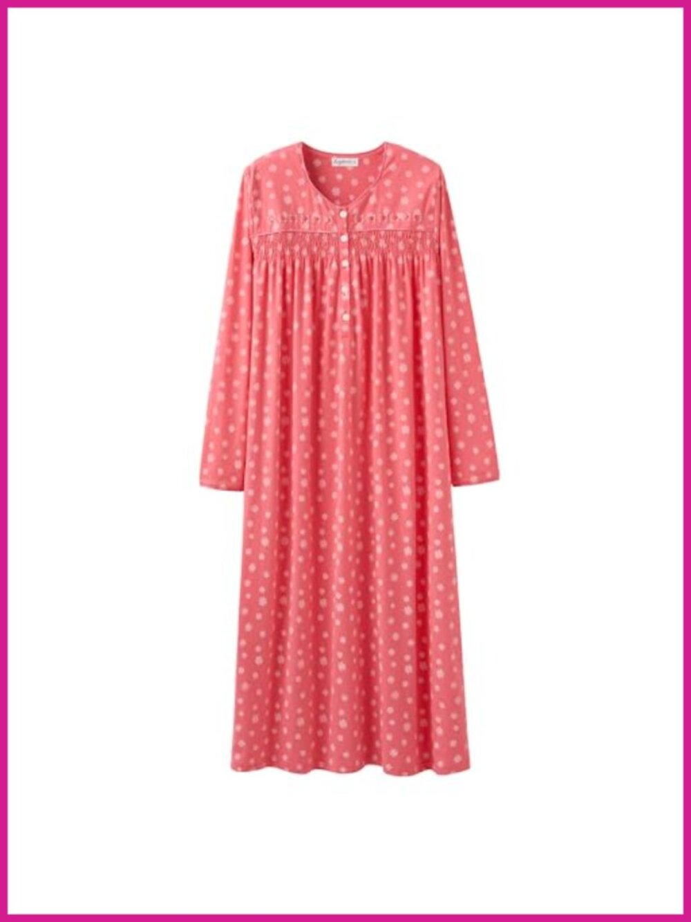 Keyocean Soft Cotton Long Sleeve Embroidered Nightgown Sleep Dress Loungewear